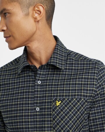Lyle & Scott Long Sleeve Tartan Flannel Shirt - Black