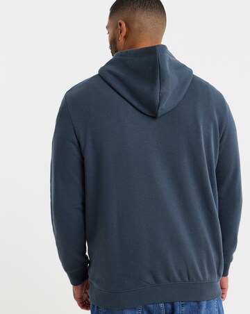 Jack & Jones Denver Logo Hoodie - Grey Blue