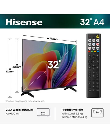 Hisense 32A4STUK 32in Full HD LED Smart TV with Freely
