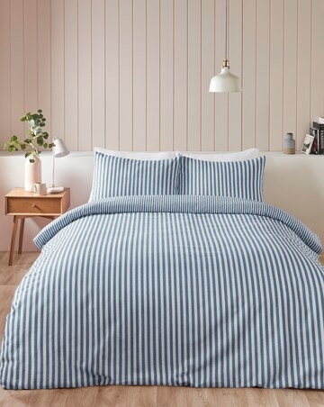 Catherine Lansfield Brushed Stripe Duvet Cover Set