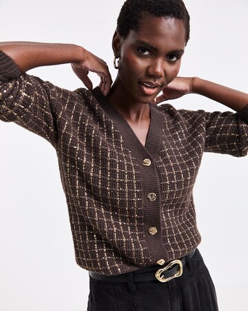 Sequin Boucle Cardigan
