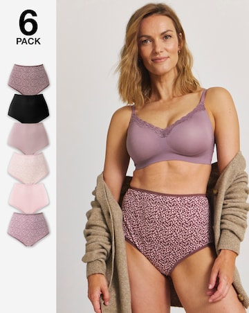 Pretty Secrets (6 Pack) Cotton Full Fit Brief Knickers