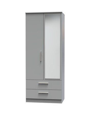 Eider Ready Assembled 2 Door 2 Drawer Mirrored Wardrobe - Kids