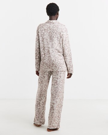 Pretty Secrets Animal Print Soft Knit Button Through Pyjama Set