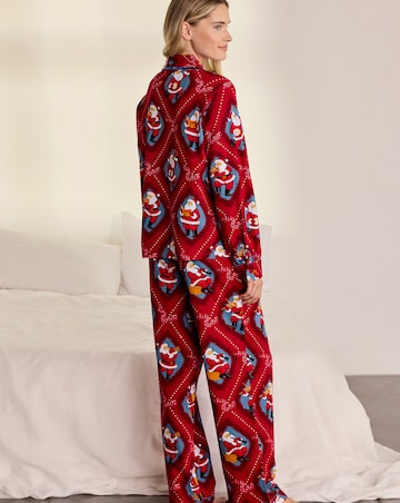 Chelsea Peers Organic Cotton Long Sleeve Button Up Christmas Pyjama Set