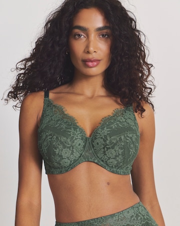 Pretty Secrets Full Cup Lace Padded Bra Green