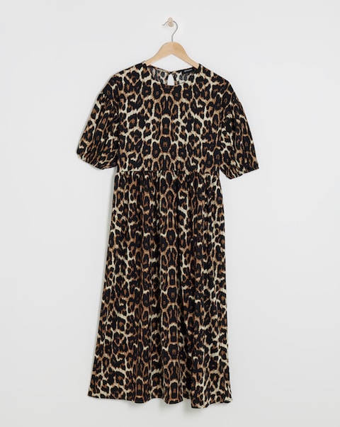 Leopard Print Smock Dress