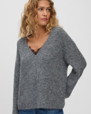 Vero Moda Berry Lace V-Neck Pullover Jumper