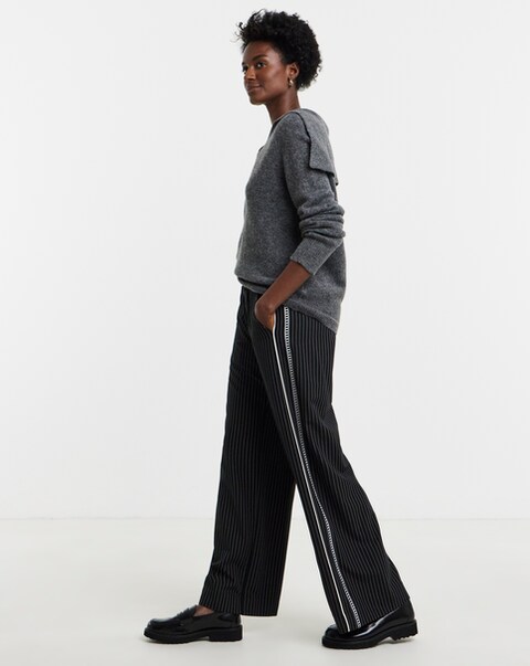 Stripe Trouser With Side Panel