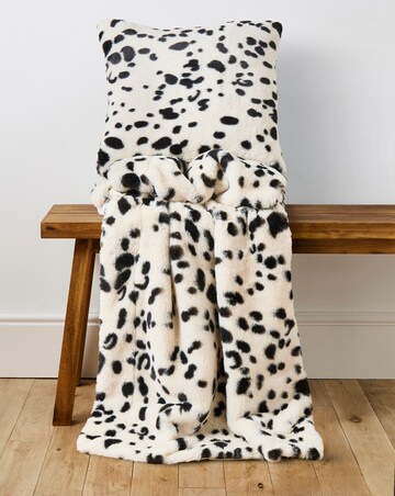 Snow Leopard Faux Fur Throw