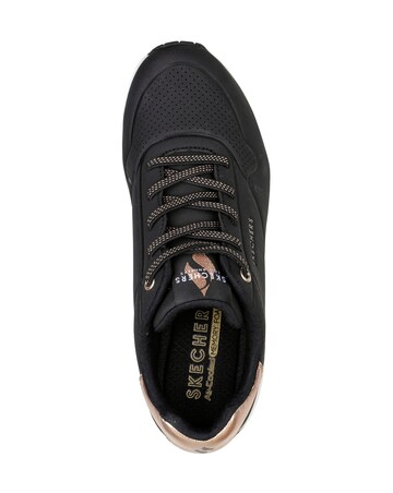 Skechers White Uno Shimmer Away Trainers - Wide Fit (E)