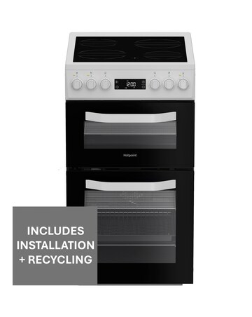 Hotpoint HDE5VDCW 50cm Electric Double Cooker Ceramic Hob - White Installation