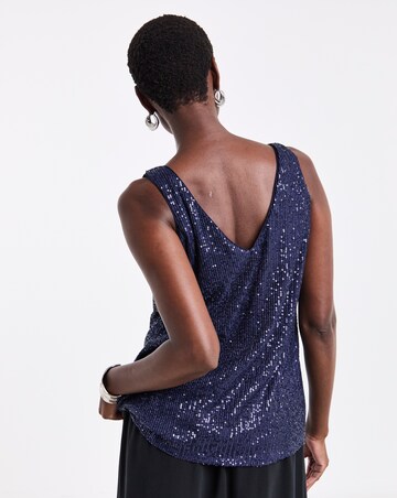 Navy Sequin Vest