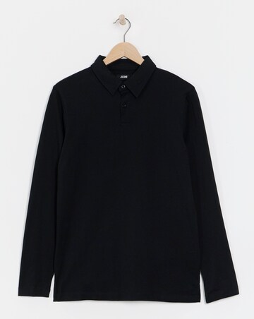 Long Sleeve Jersey Polo- Black