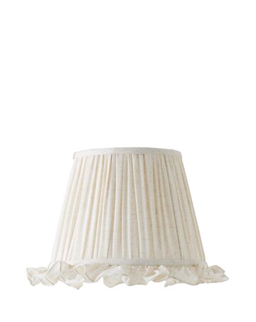 ValueLights Faye Linen Taper Shade with Ruffle Trim