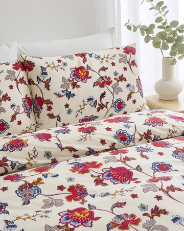 Folk Floral Cotton Blend Duvet Cover Set