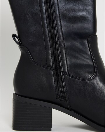 Hadley Block Heel Knee High Sock Boots - Extra Wide Fit (EEE) & Super Curvy Calf