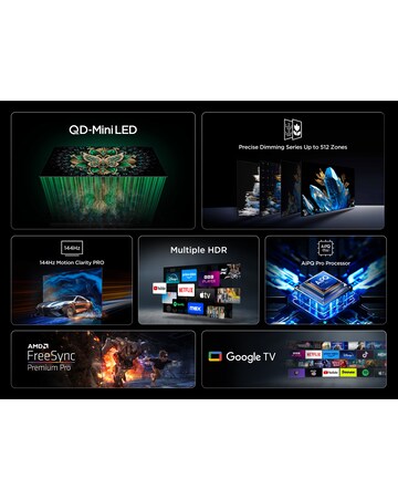 TCL 50C6K-UK 50in 4K Mini LED HDR Smart Fire TV with Freely