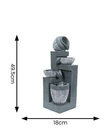 ValueLights Solar Powered Stacking Pots Water Feature Outdoor Fountain