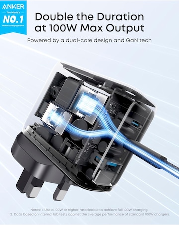 Anker Prime 100W GaN 3-Port Wall Charger - Silver