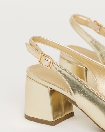 Henrietta Flexi Sole Block Heel Slingback Shoe Wide E fit