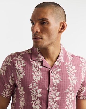 Printed Textured Shirt- Dusty Pink