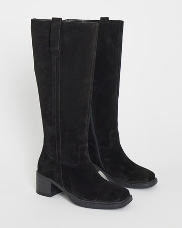 Winnie Suede Low Block Heel Knee High Boots - Standard Fit (D) & Standard Calf
