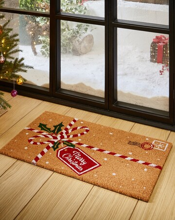Merry Christmas Parcel Coir Doormat