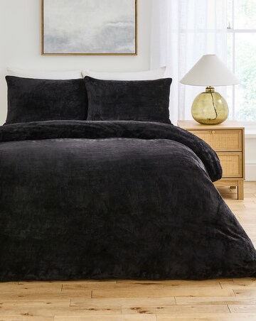 Plain Plush Fleece Duvet Cover Set