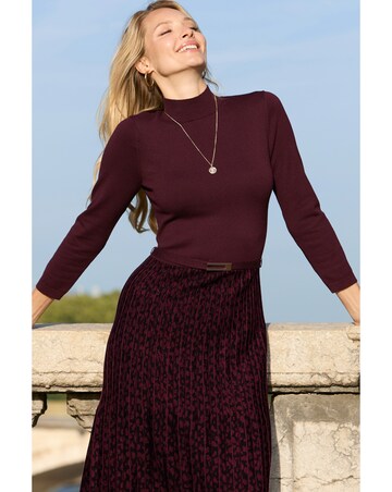 Sosandar Animal Print Two Part Knitted Midi Dress