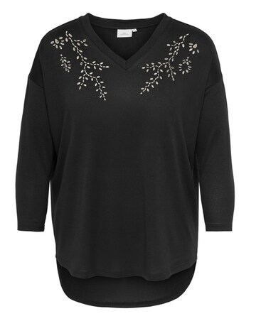 ONLY EMBELLISHED LEAVES TOP