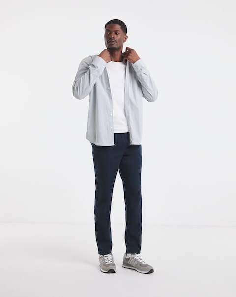 Linen Blend Tapered Elasticated Trouser