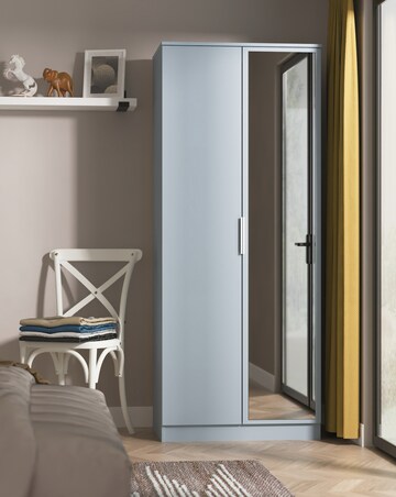 Humber Ready Assembled 2 Door Mirrored Wardrobe - Kids