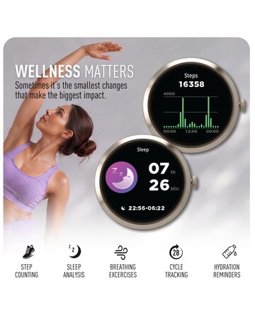 Reflex Active Spectre AMOLED Silicone Strap Smart Watch - Mink