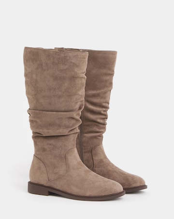 Pebble Knee High Ruched Boots Extra Wide EEE Fit Super Curvy Calf