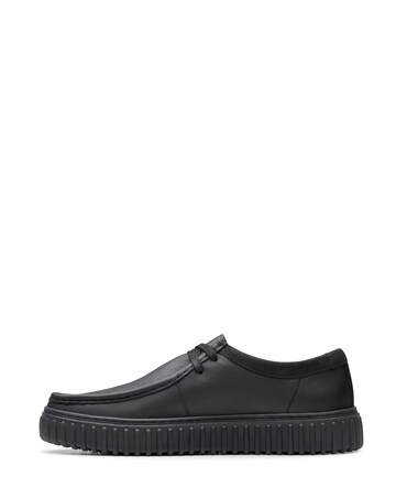 Clarks Torhill Lo Leather Shoe - Black