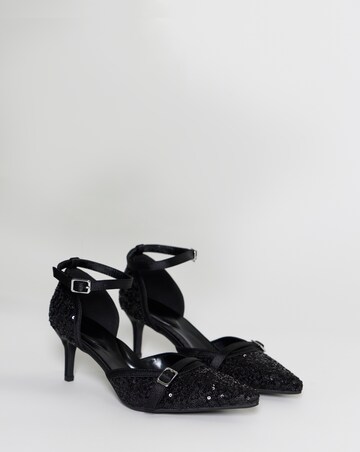 Lilith Sequin Two Part Pointed Heels - Wide Fit (E)