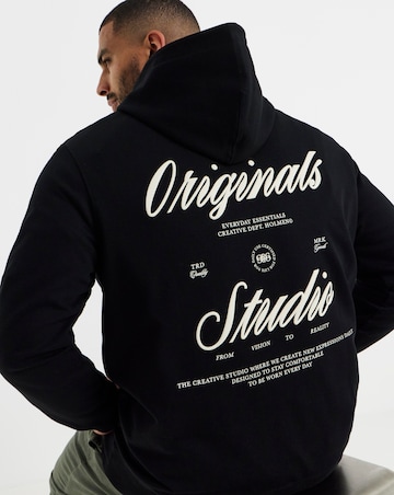 Jack & Jones Norrebro Typo Back Sweat Hoodie - Black