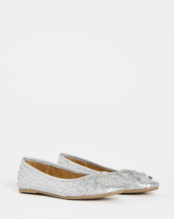 Monaco Woven Leather Ballerinas - Wide Fit (E)