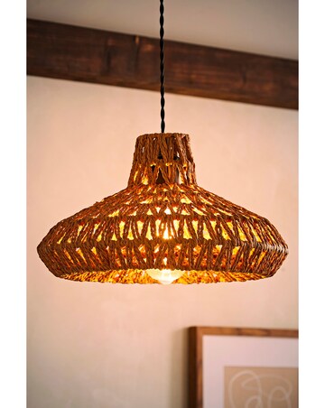 ValueLights Hamilton Weave Non Electric Pendant Shade Natural 35cm