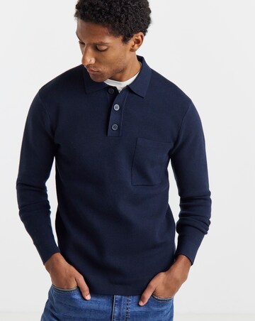 Slouch Knitted Long Sleeve Polo