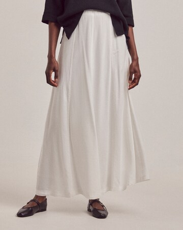 Anthology White Linen Seam Detail Maxi Skirt