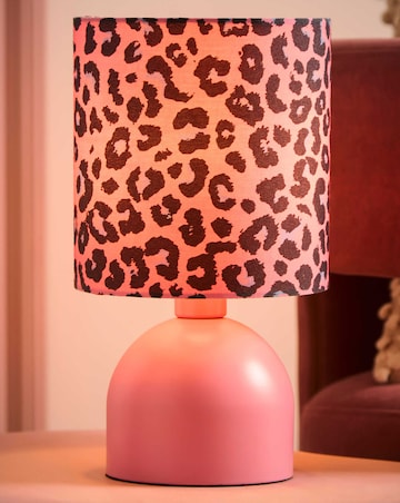 ValueLights Miley Pink Leopard Table Lamp