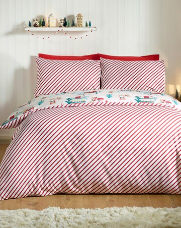 Catherine Lansfield Christmas Mouse Town Duvet Cover Set