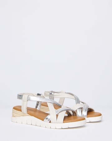 Senna Leather Tubular Sandals - Wide Fit (E)