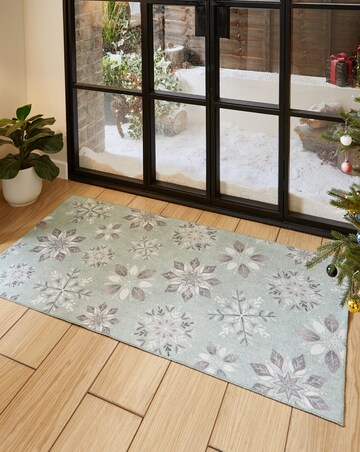 Christmas Snowflakes Washable Large Doormat