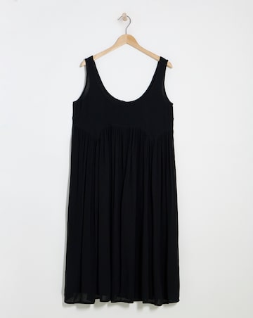 Simply Be Black Crinkle Midi Sundress