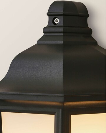 ValueLights Wiltshire Black IP44 Outdoor Porch Wall Light Flush Lantern
