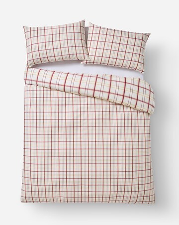 Painted Check Cotton Blend Reversible Duvet Cover Set