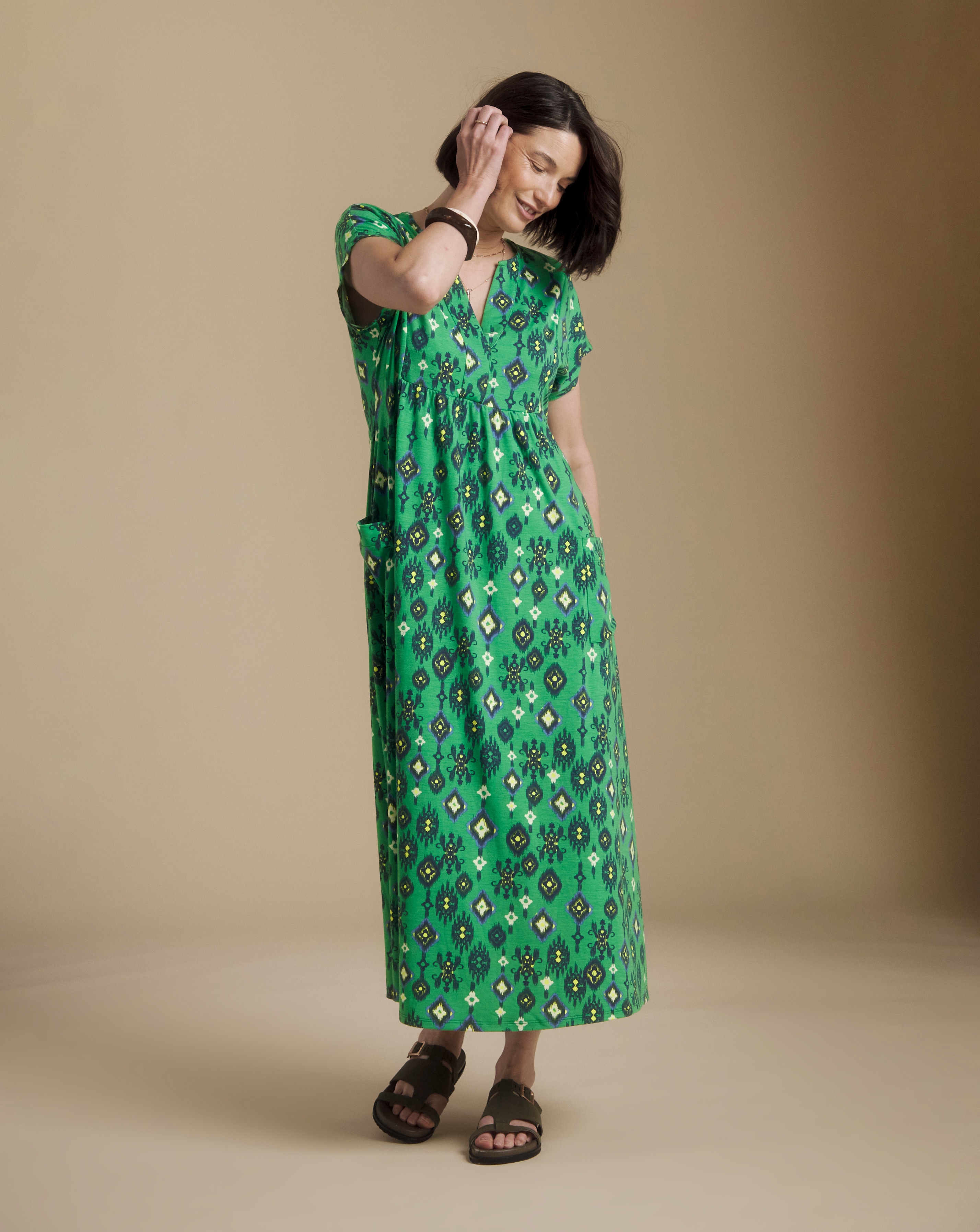 Julipa Printed Pocket Jersey Midi Dress | Ambrose Wilson